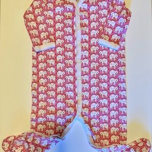 Roller Rabbit Pink Elephant Kids Footie